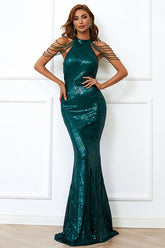 Neckholder-Ballkleid mit Pailletten im Meerjungfrauen-Stil